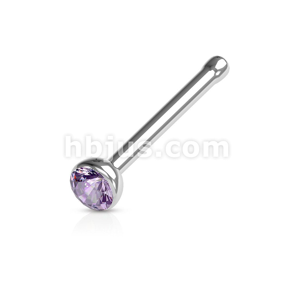Press Fit Gem Set Ball 316L Surgical Steel Nose Stud Rings - Image 15