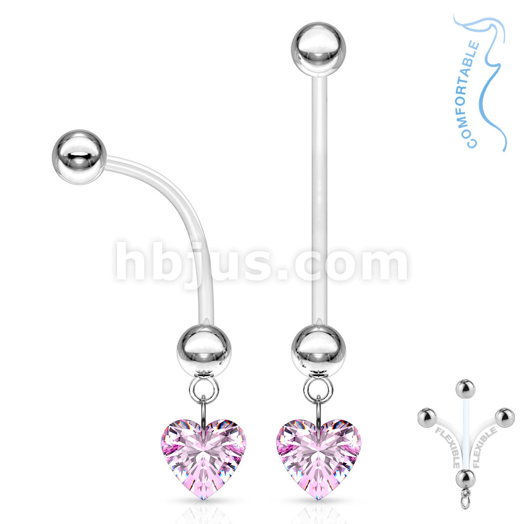 316L Surgical Steel Bio Flex Surface Pregnancy Piercing Navel Ring with... - Image 3