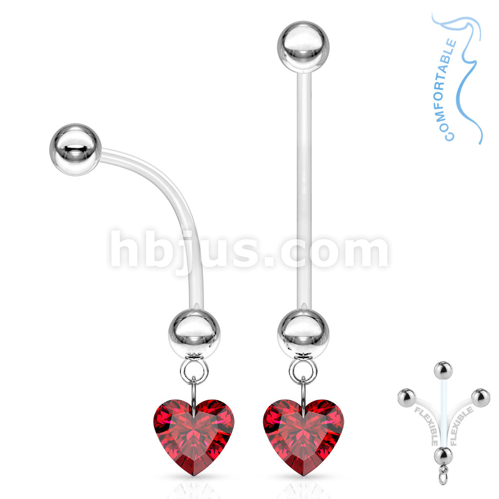 316L Surgical Steel Bio Flex Surface Pregnancy Piercing Navel Ring with... - Image 4