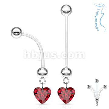 316L Surgical Steel Bio Flex Surface Pregnancy Piercing Navel Ring with... - Image 4