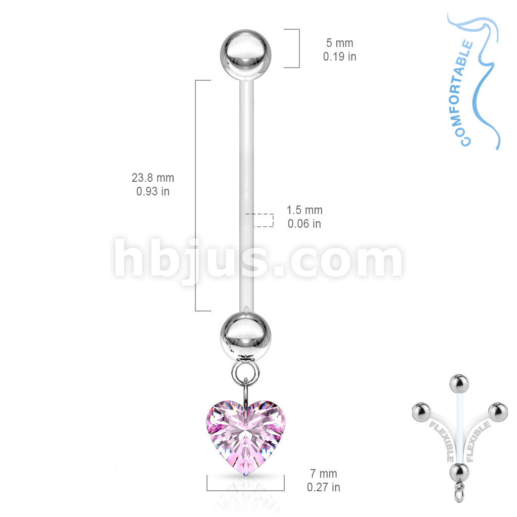316L Surgical Steel Bio Flex Surface Pregnancy Piercing Navel Ring with... - Image 5