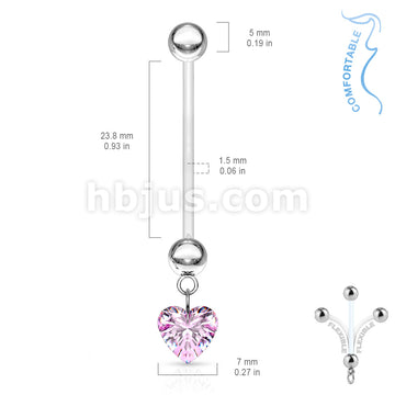 316L Surgical Steel Bio Flex Surface Pregnancy Piercing Navel Ring with... - Image 5