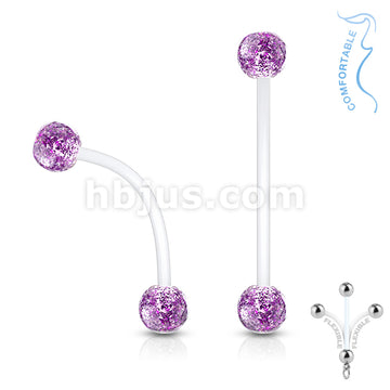 Bioflex Flexible Pregnancy Belly Ring with Glitter Balls - Image 3