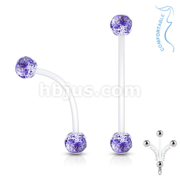 Bioflex Flexible Pregnancy Belly Ring with Glitter Balls - Image 4