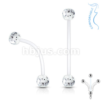 Bioflex Flexible Pregnancy Belly Ring with Glitter Balls - Image 5