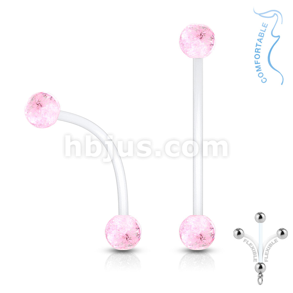 Bioflex Flexible Pregnancy Belly Ring with Glitter Balls - Image 6