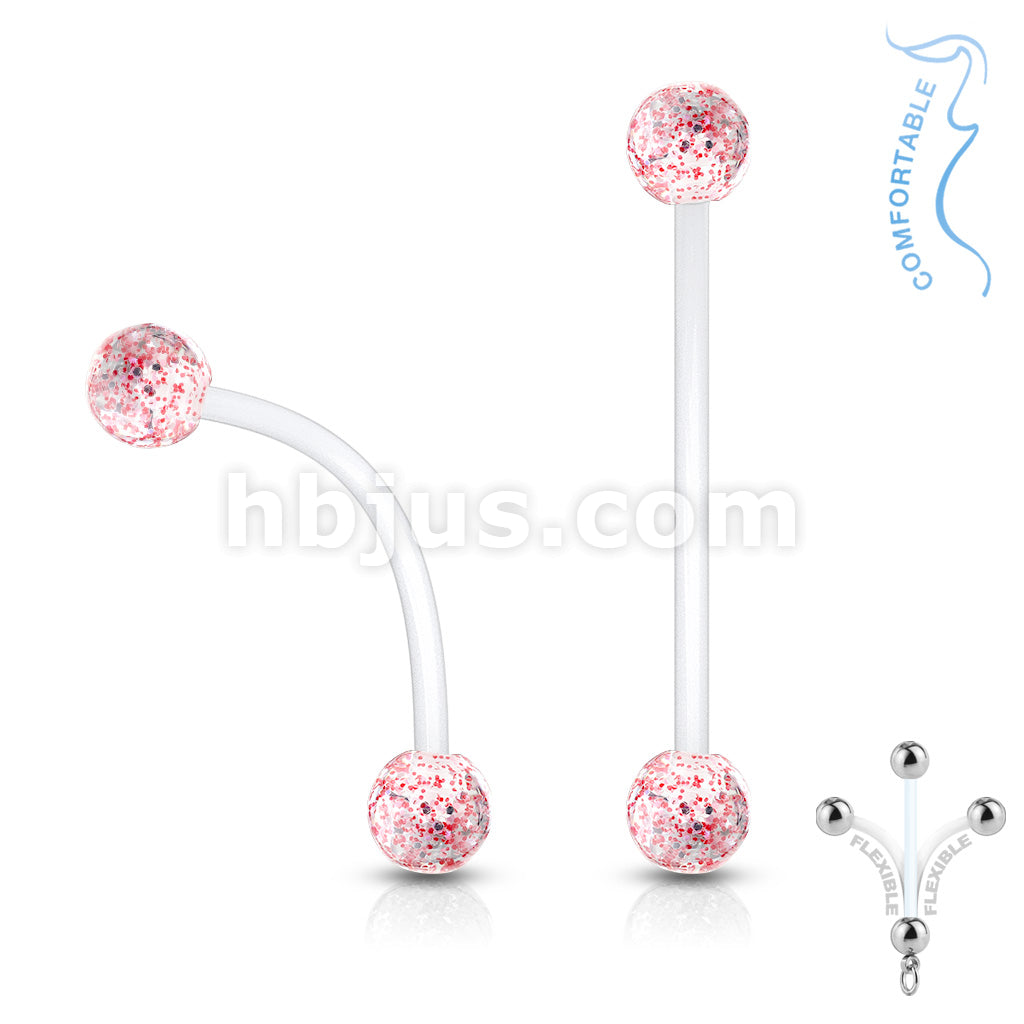 Bioflex Flexible Pregnancy Belly Ring with Glitter Balls - Image 7