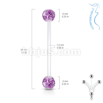 Bioflex Flexible Pregnancy Belly Ring with Glitter Balls - Image 8