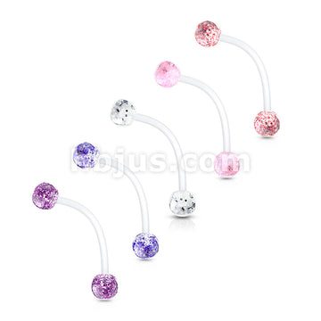 Bioflex Flexible Pregnancy Belly Ring with Glitter Balls - Image 9