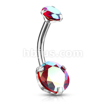Round AB Zircon Prong Set Internally Threaded Top All 316L Surgical... - Image 5
