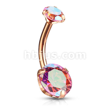 Round AB Zircon Prong Set Internally Threaded Top All 316L Surgical... - Image 11