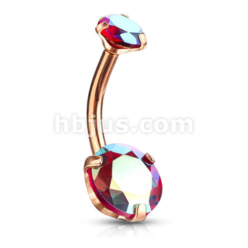 Round AB Zircon Prong Set Internally Threaded Top All 316L Surgical... - Image 12