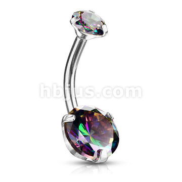 Round AB Zircon Prong Set Internally Threaded Top All 316L Surgical... - Image 14