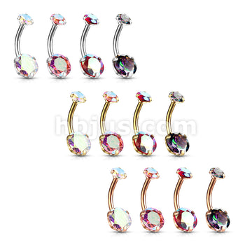 Round AB Zircon Prong Set Internally Threaded Top All 316L Surgical... - Image 16