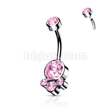 Round Cluster Crystal Stone Set with Zircon Set Internally Threaded Top... - Image 7