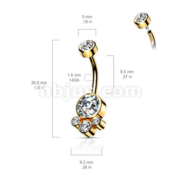 Round Cluster Crystal Stone Set with Zircon Set Internally Threaded Top... - Image 11