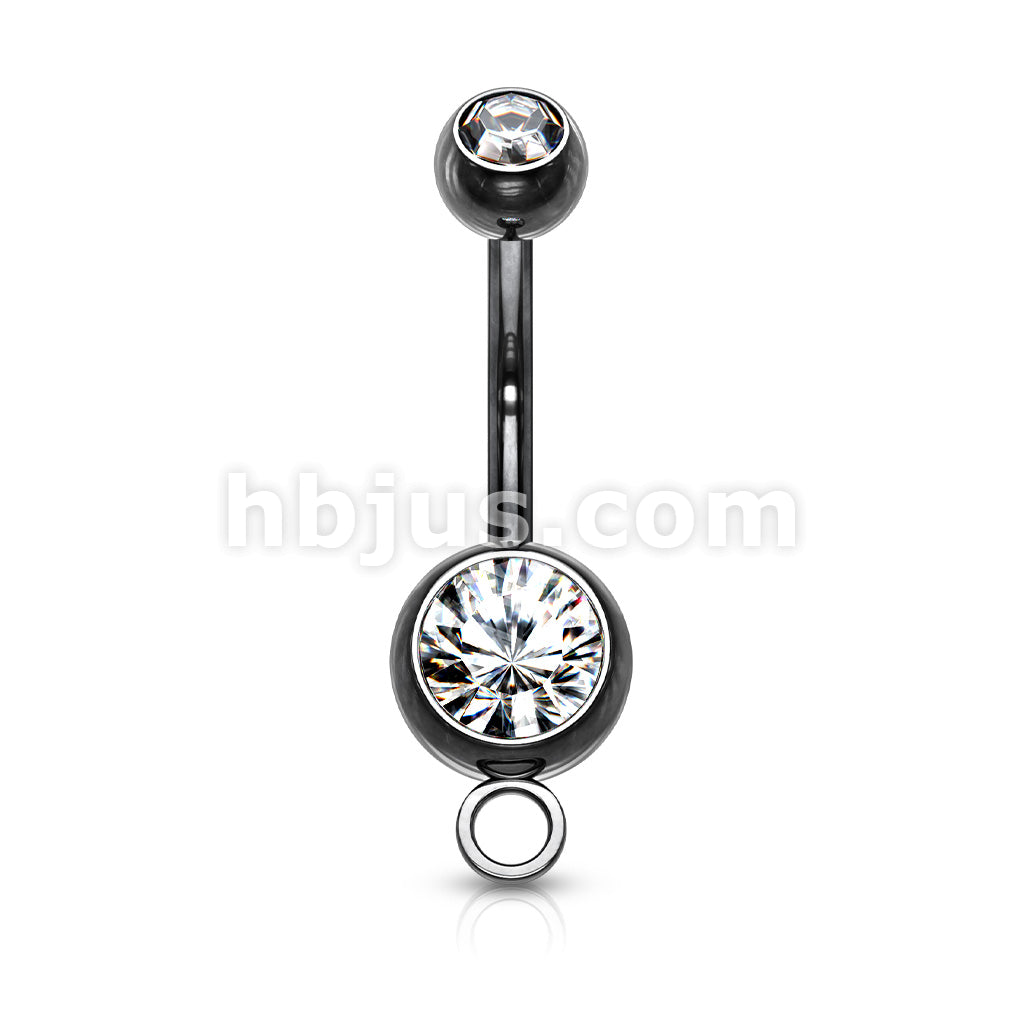 316L Surgical Steel Double Jeweled With O-Ring for Add on Dangle Belly... - Image 3