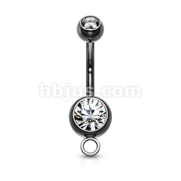 316L Surgical Steel Double Jeweled With O-Ring for Add on Dangle Belly... - Image 3