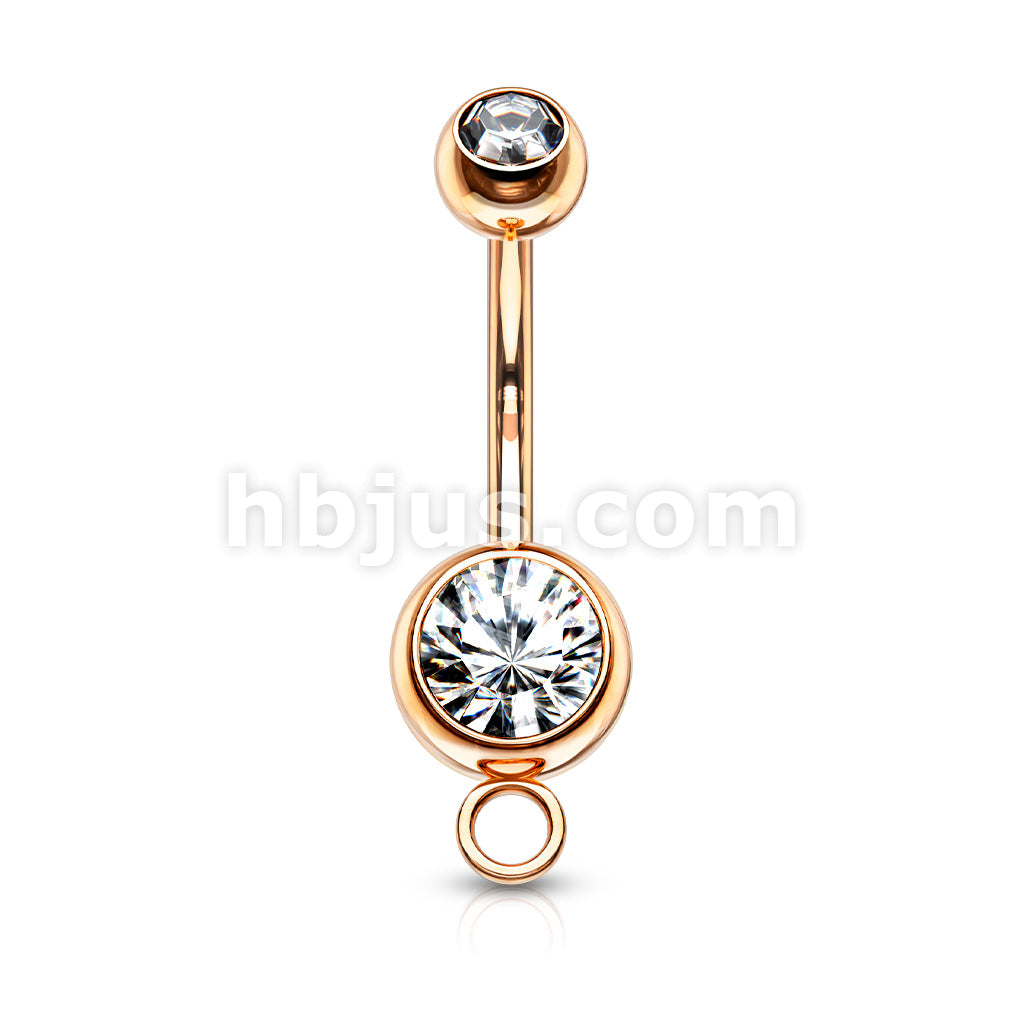 316L Surgical Steel Double Jeweled With O-Ring for Add on Dangle Belly... - Image 4