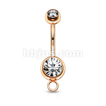 316L Surgical Steel Double Jeweled With O-Ring for Add on Dangle Belly... - Image 4