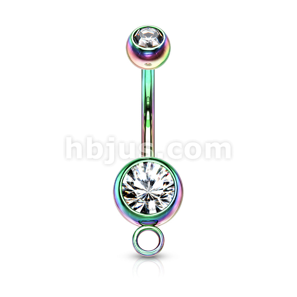 316L Surgical Steel Double Jeweled With O-Ring for Add on Dangle Belly... - Image 5