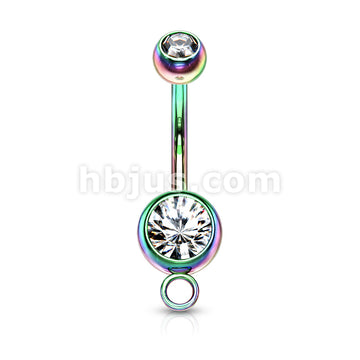 316L Surgical Steel Double Jeweled With O-Ring for Add on Dangle Belly... - Image 5
