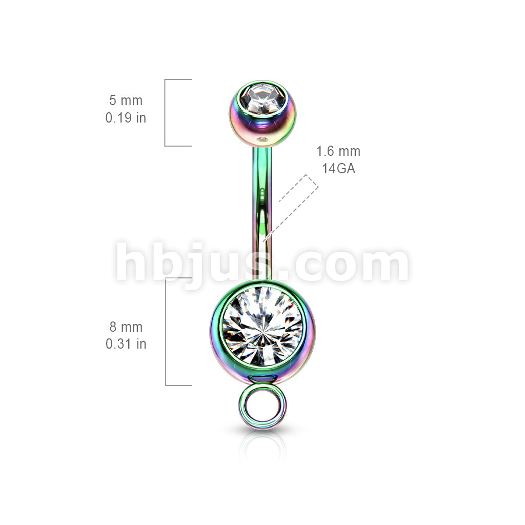 316L Surgical Steel Double Jeweled With O-Ring for Add on Dangle Belly... - Image 6