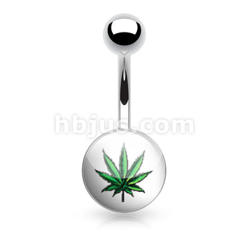 Picture Logo Inlaid and Clear Epoxy Covered 316L Surgical Steel Belly... - Image 5