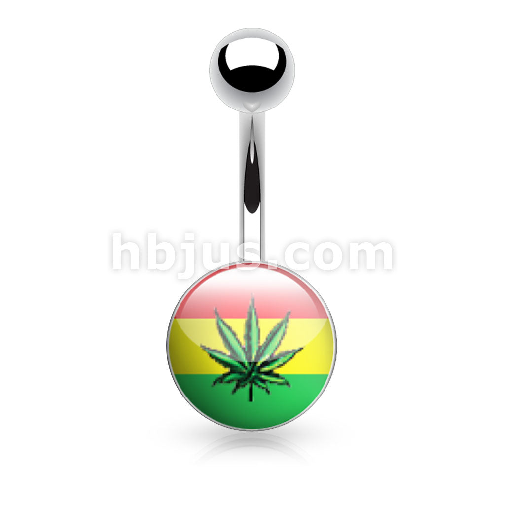 Picture Logo Inlaid and Clear Epoxy Covered 316L Surgical Steel Belly... - Image 6