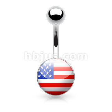 Picture Logo Inlaid and Clear Epoxy Covered 316L Surgical Steel Belly... - Image 9
