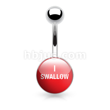 Text Logo Inlaid and Clear Epoxy Covered 316L Surgical Steel Belly... - Image 3