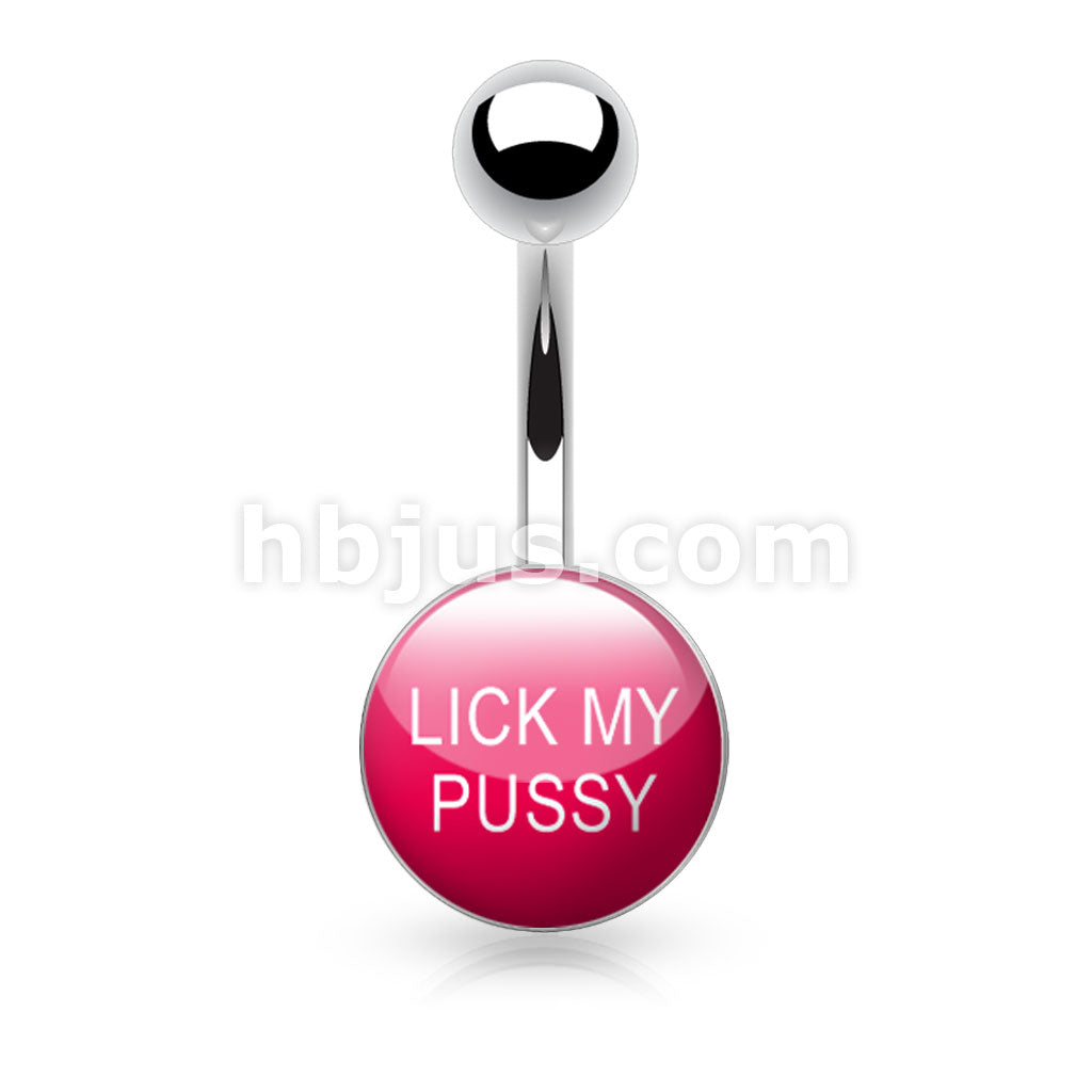 Text Logo Inlaid and Clear Epoxy Covered 316L Surgical Steel Belly... - Image 6