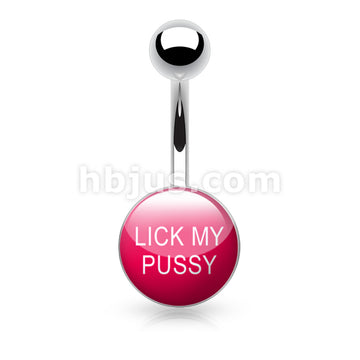 Text Logo Inlaid and Clear Epoxy Covered 316L Surgical Steel Belly... - Image 6