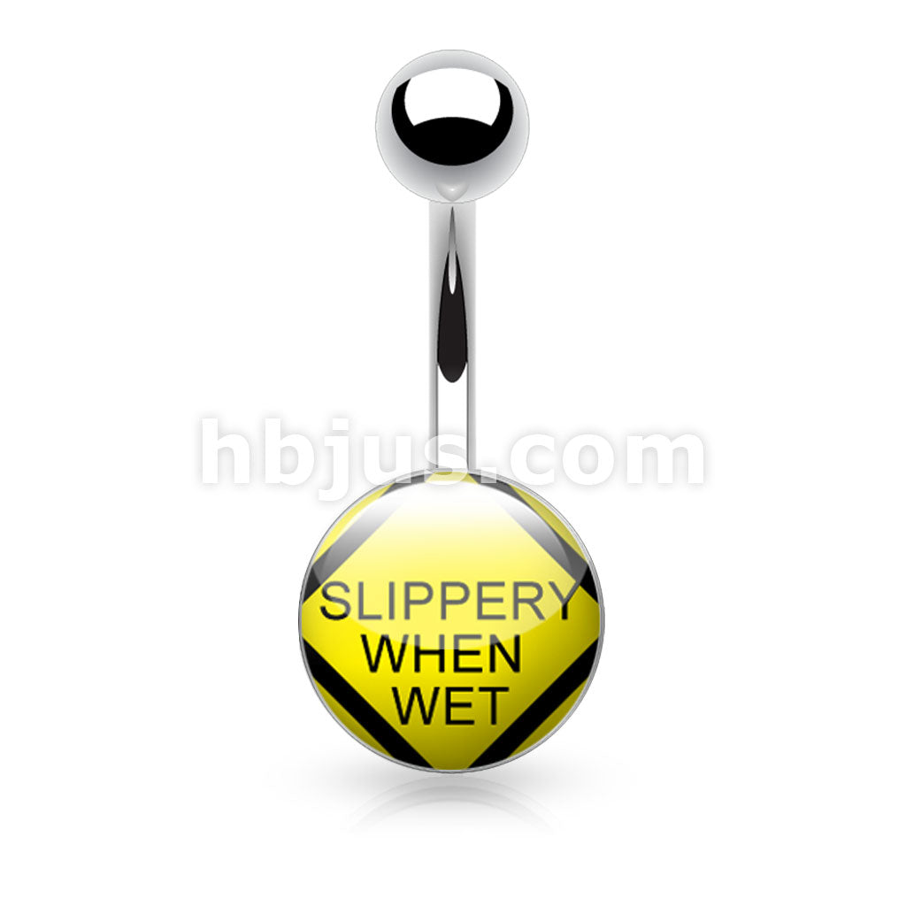 Text Logo Inlaid and Clear Epoxy Covered 316L Surgical Steel Belly... - Image 8