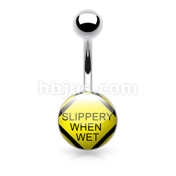Text Logo Inlaid and Clear Epoxy Covered 316L Surgical Steel Belly... - Image 8