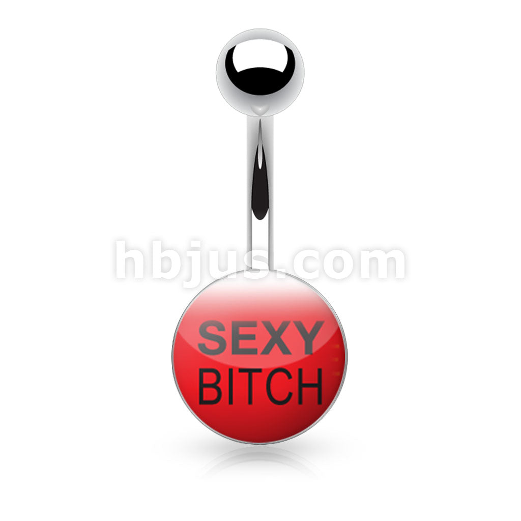 Text Logo Inlaid and Clear Epoxy Covered 316L Surgical Steel Belly... - Image 9