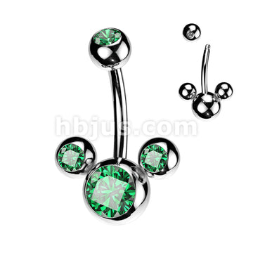 316L Surgical Steel Triple Bubble Navel Ring - Image 4