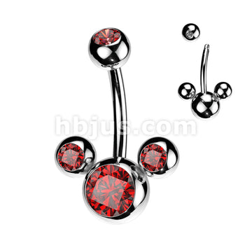 316L Surgical Steel Triple Bubble Navel Ring - Image 7