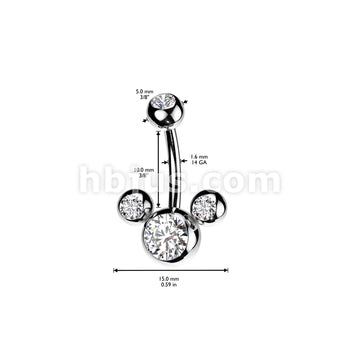 316L Surgical Steel Triple Bubble Navel Ring - Image 9