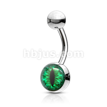Snake Eye Inlaid 316L Surgical Steel Belly Button Navel Rings - Image 4