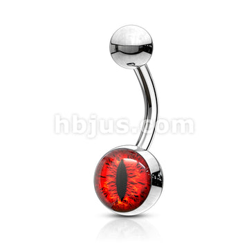 Snake Eye Inlaid 316L Surgical Steel Belly Button Navel Rings - Image 5