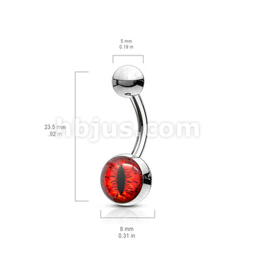 Snake Eye Inlaid 316L Surgical Steel Belly Button Navel Rings - Image 6