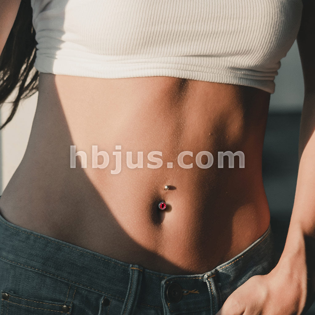 Snake Eye Inlaid 316L Surgical Steel Belly Button Navel Rings - Image 8