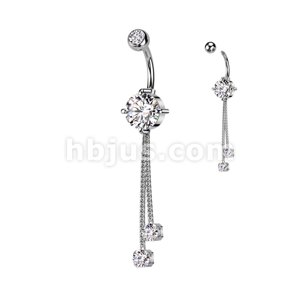 316L Surgical Steel 316L Surgical Steel Double Jeweled CZ With 2 Rope... - Image 2