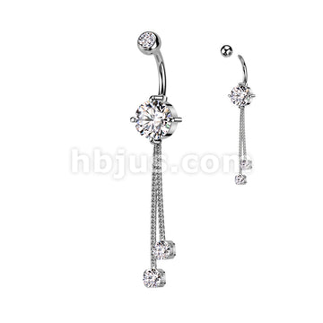 316L Surgical Steel 316L Surgical Steel Double Jeweled CZ With 2 Rope... - Image 2
