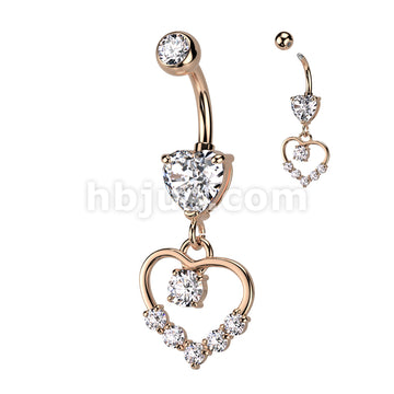 316L Surgical Steel 316L Surgical Steel Heart Shaped CZ With Hollow... - Image 4