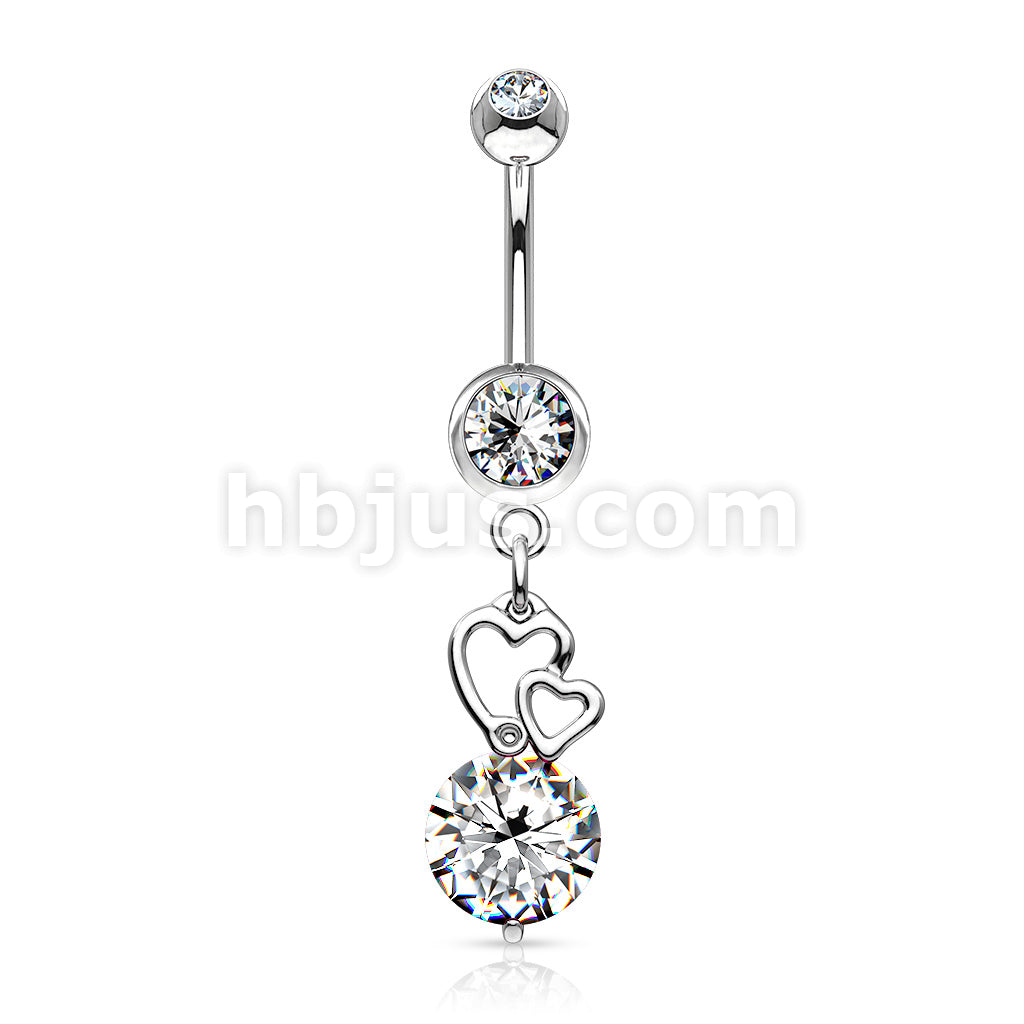 316L Surgical Steel 316L Surgical Steel Extra Large CZ With Floating... - Image 2