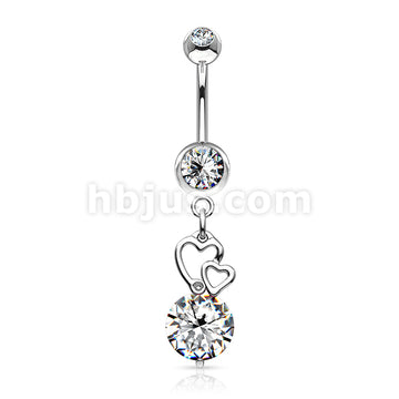 316L Surgical Steel 316L Surgical Steel Extra Large CZ With Floating... - Image 2