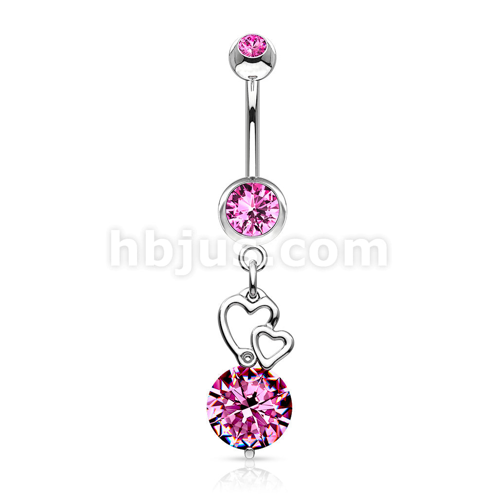 316L Surgical Steel 316L Surgical Steel Extra Large CZ With Floating... - Image 3