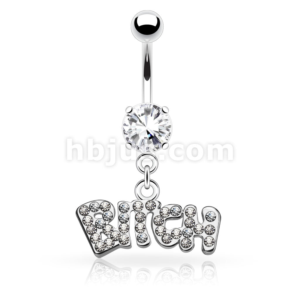 316L Surgical Steel 316L Surgical Steel Bitch Dangle Belly Button Ring - Image 2